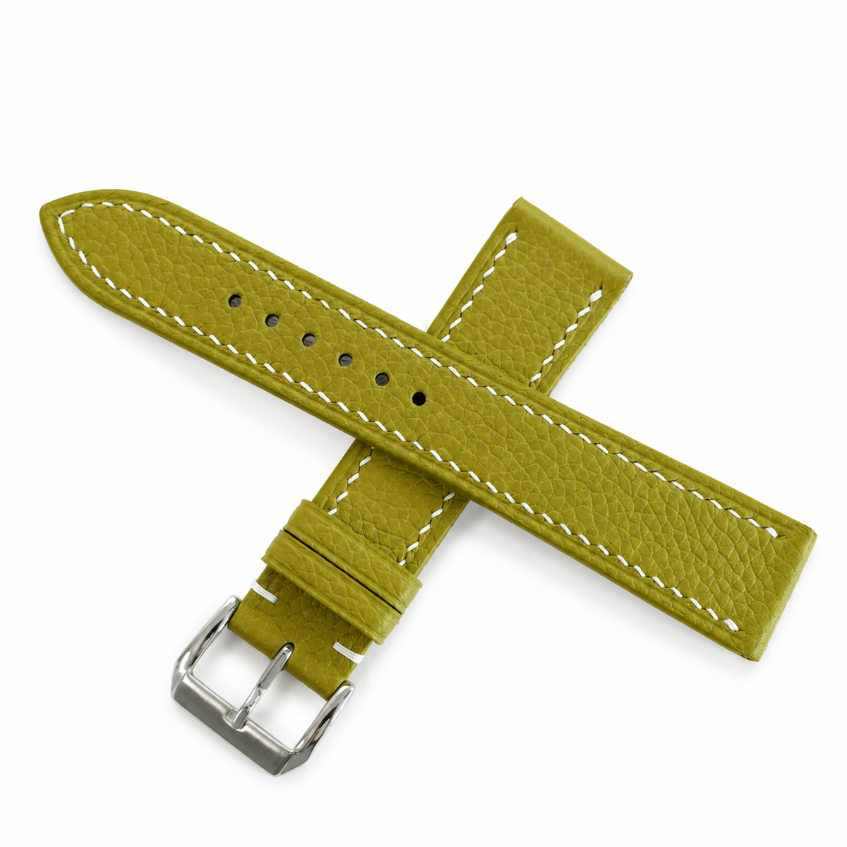 Olive Green Togo Leather Watch Strap