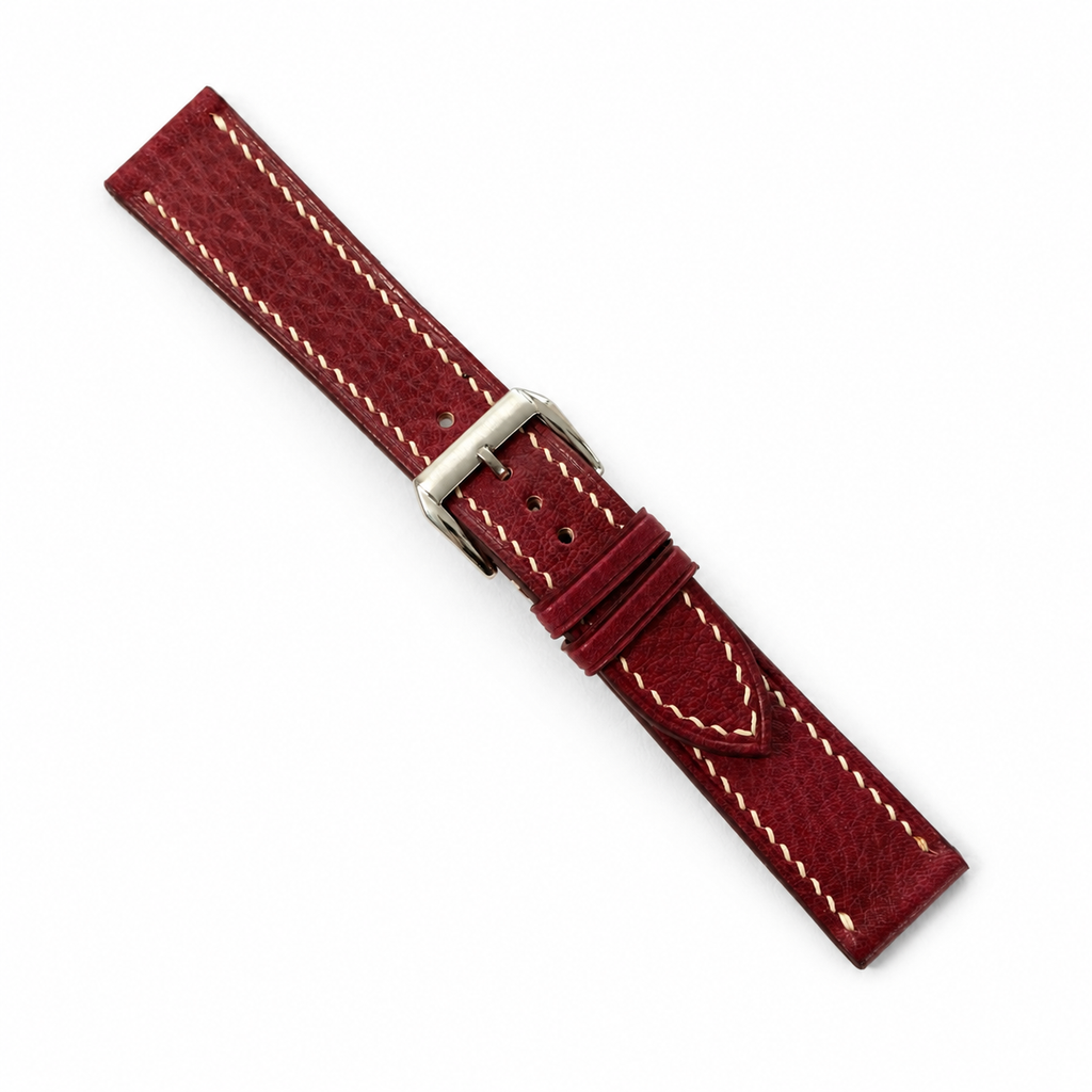 Burgundy Red Italian Leather Watch Strap