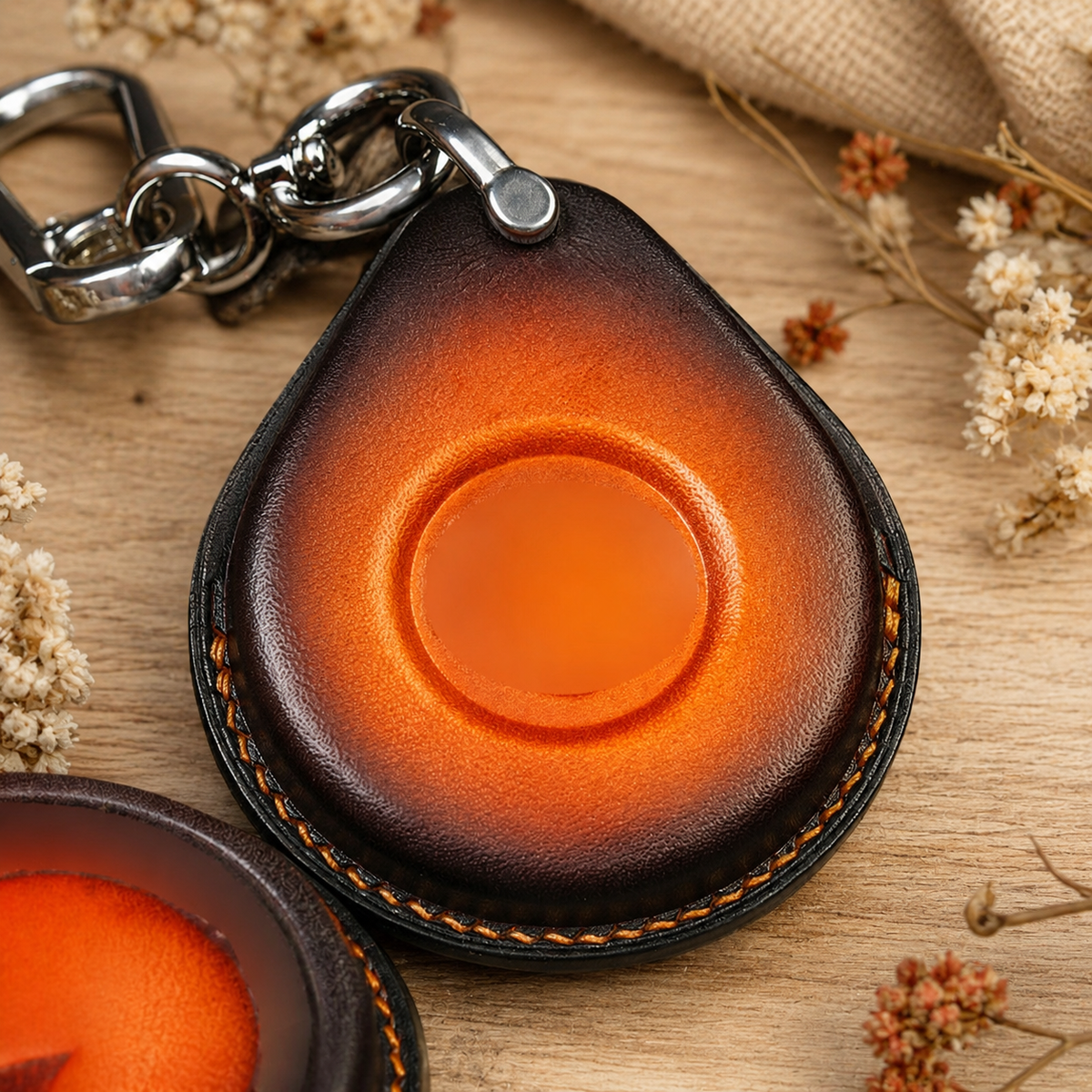 Custom Leather Key Fob Cover Compatible with Harley-Davidson Low Rider