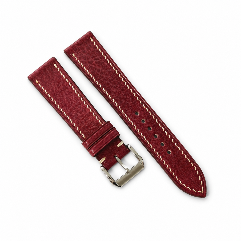 Burgundy Red Italian Leather Watch Strap