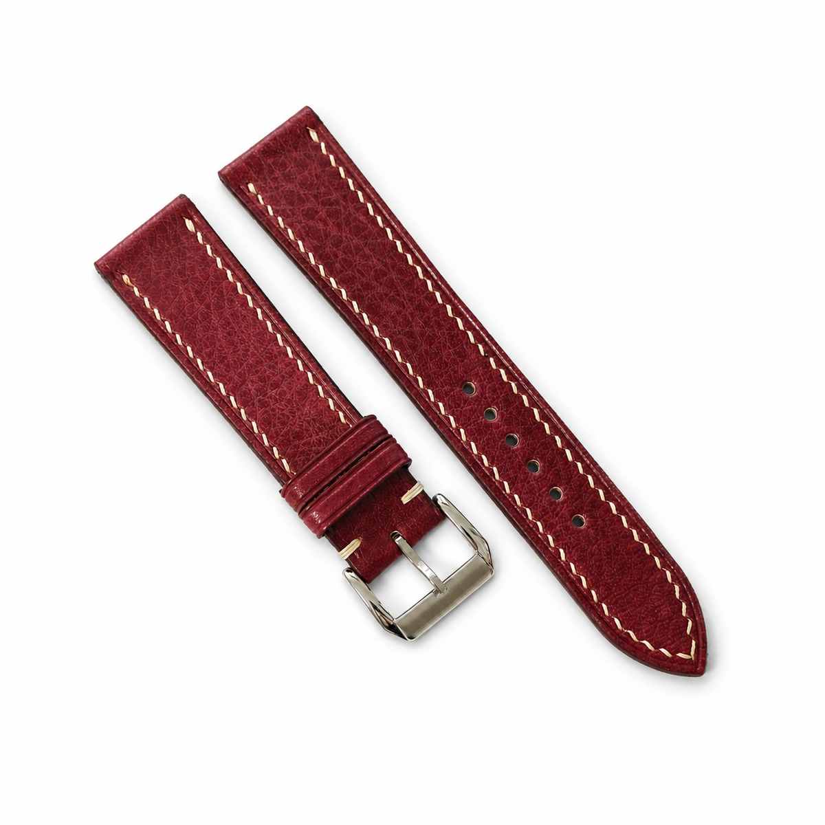 Burgundy Red Italian Leather Watch Strap