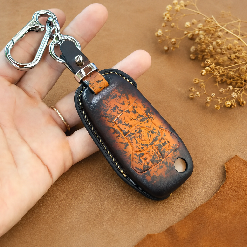 Custom Leather Key Fob Cover Compatible with Ford F-150, Raptor, Tremor and Explorer