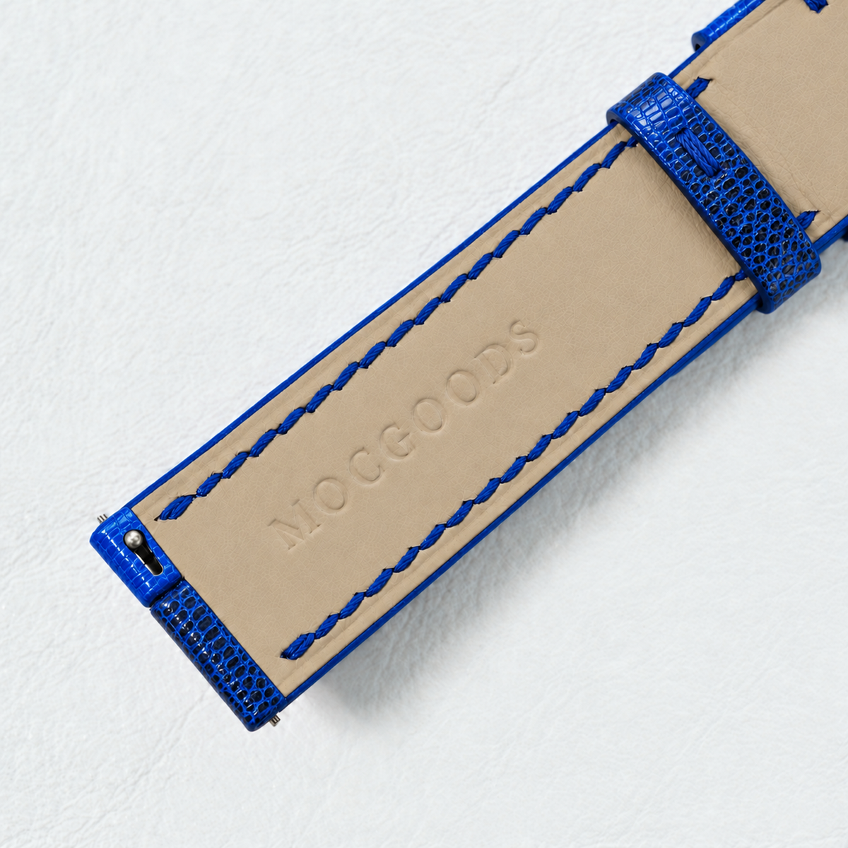 Blue Black Lizard Leather Watch Strap