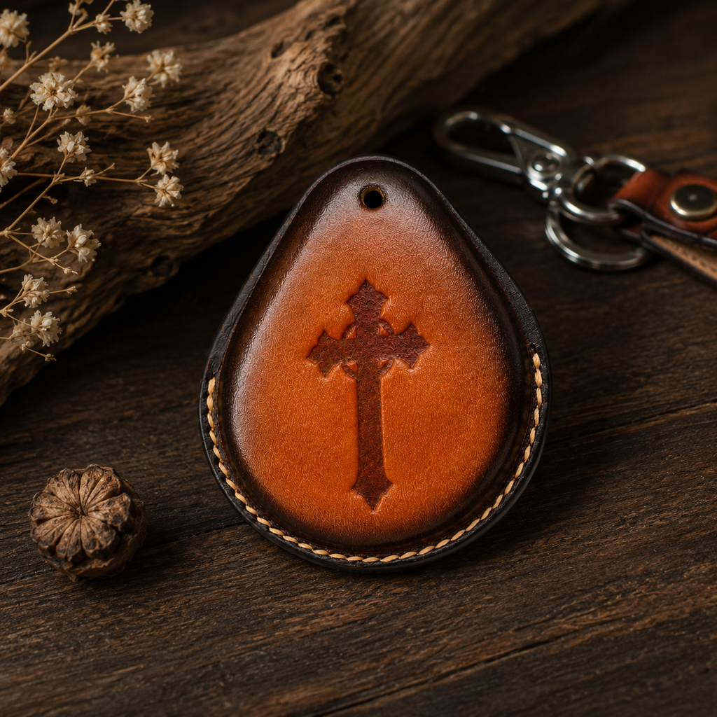 Custom Leather Key Fob Cover Compatible with Harley-Davidson Low Rider