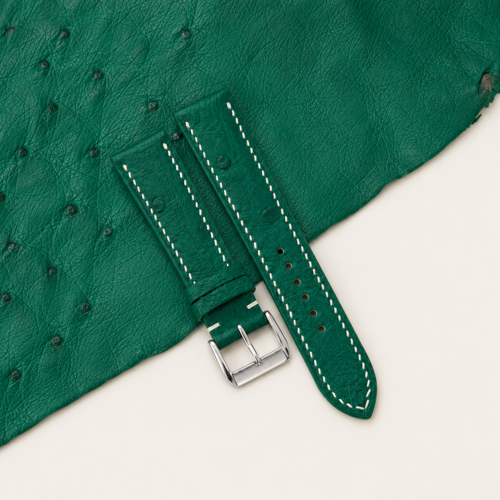 Green Ostrich Leather Watch Strap