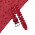 Raspberry Red Ostrich Leather Watch Strap