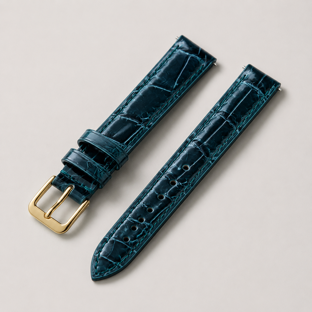 Dark Green Alligator Leather Watch Strap