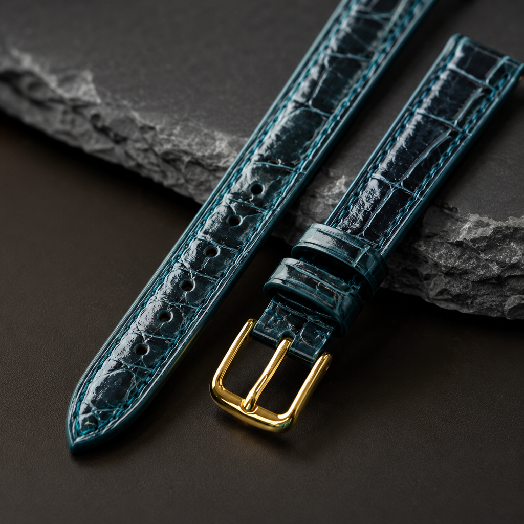 Dark Green Alligator Leather Watch Strap