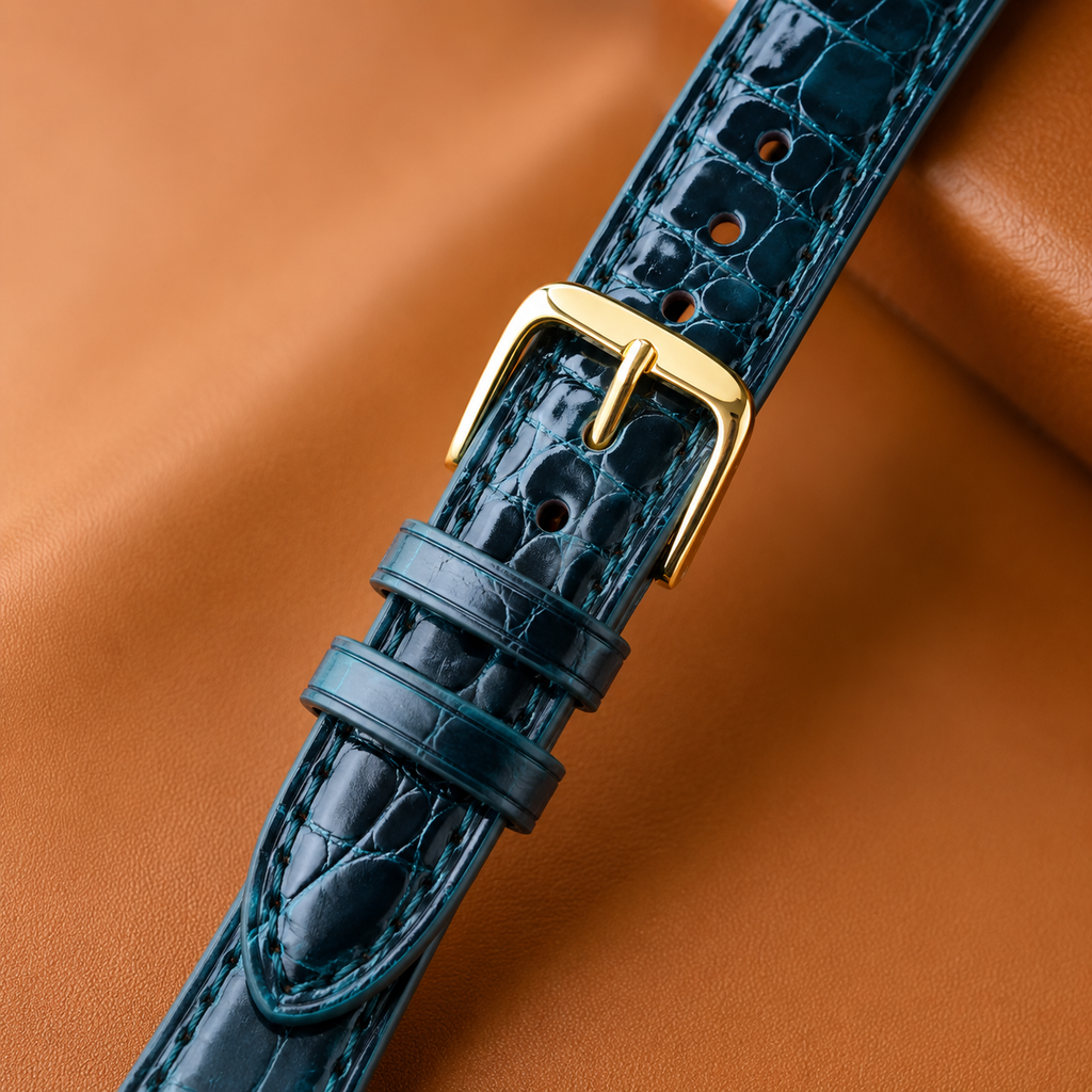 Dark Green Alligator Leather Watch Strap