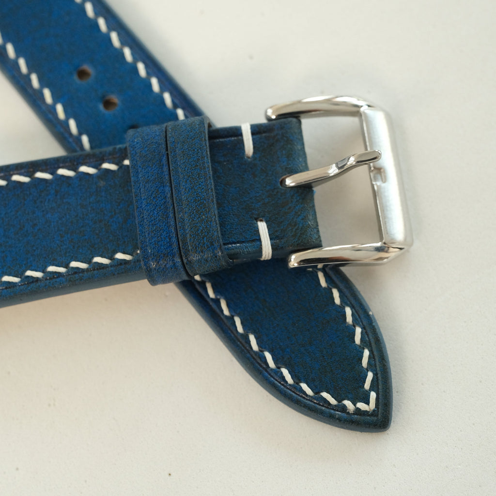 Patina Blue Vegetable Tanned Leather Watch Strap