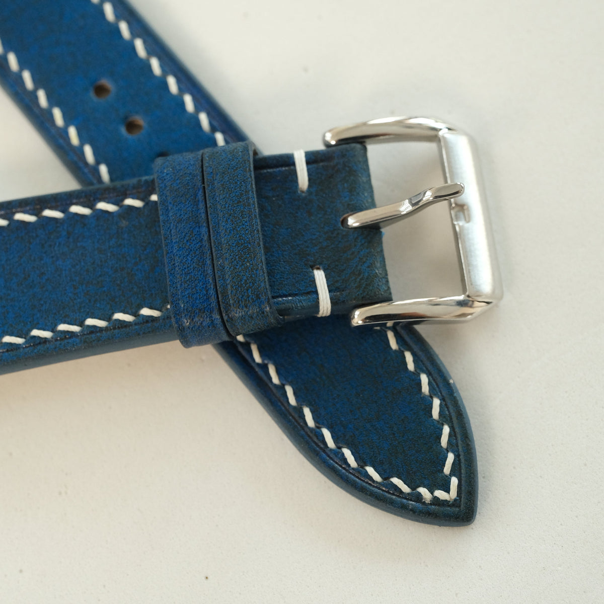 Patina Blue Vegetable Tanned Leather Watch Strap