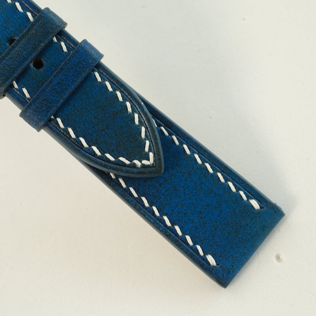 Patina Blue Vegetable Tanned Leather Watch Strap