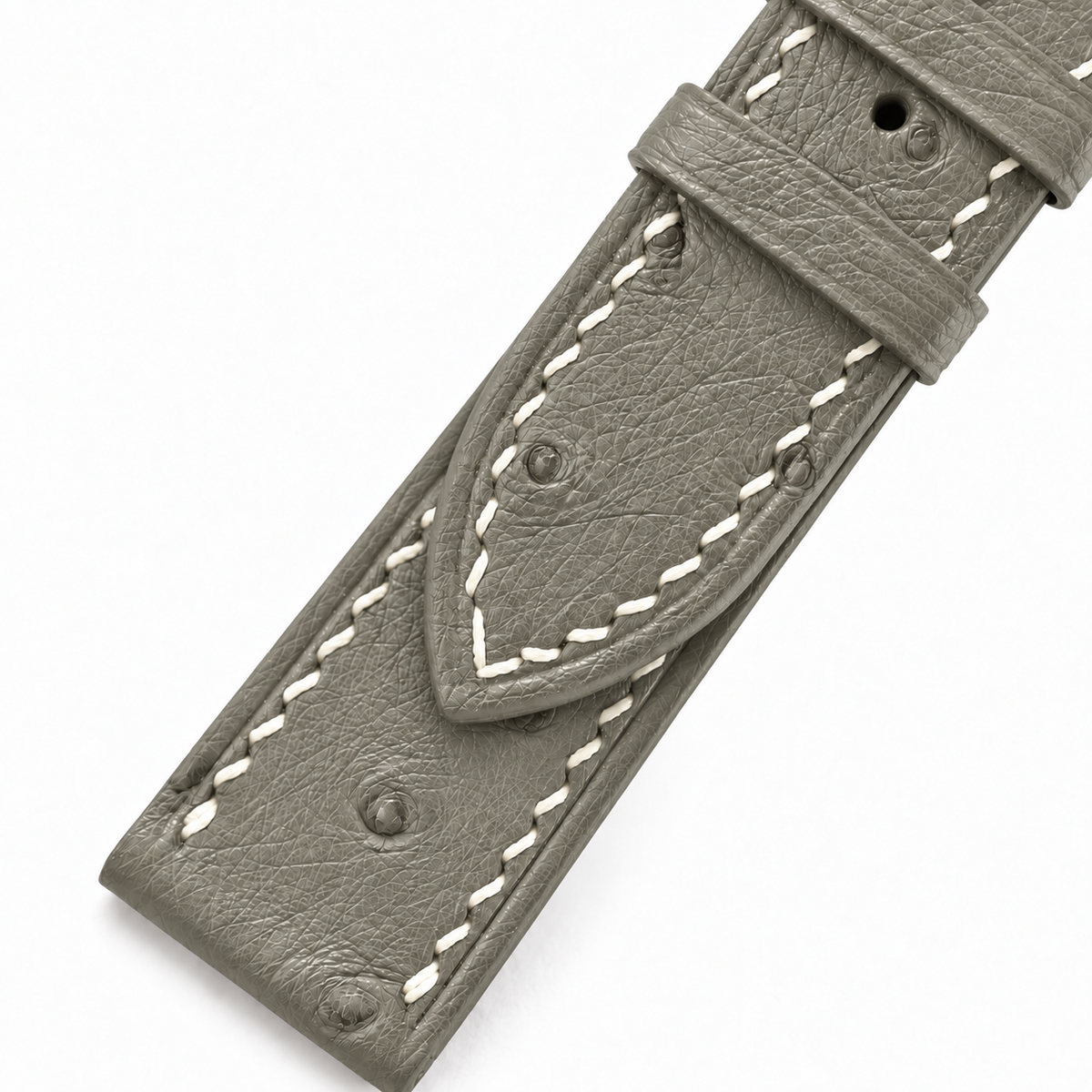 Taupe Ostrich Leather Watch Strap