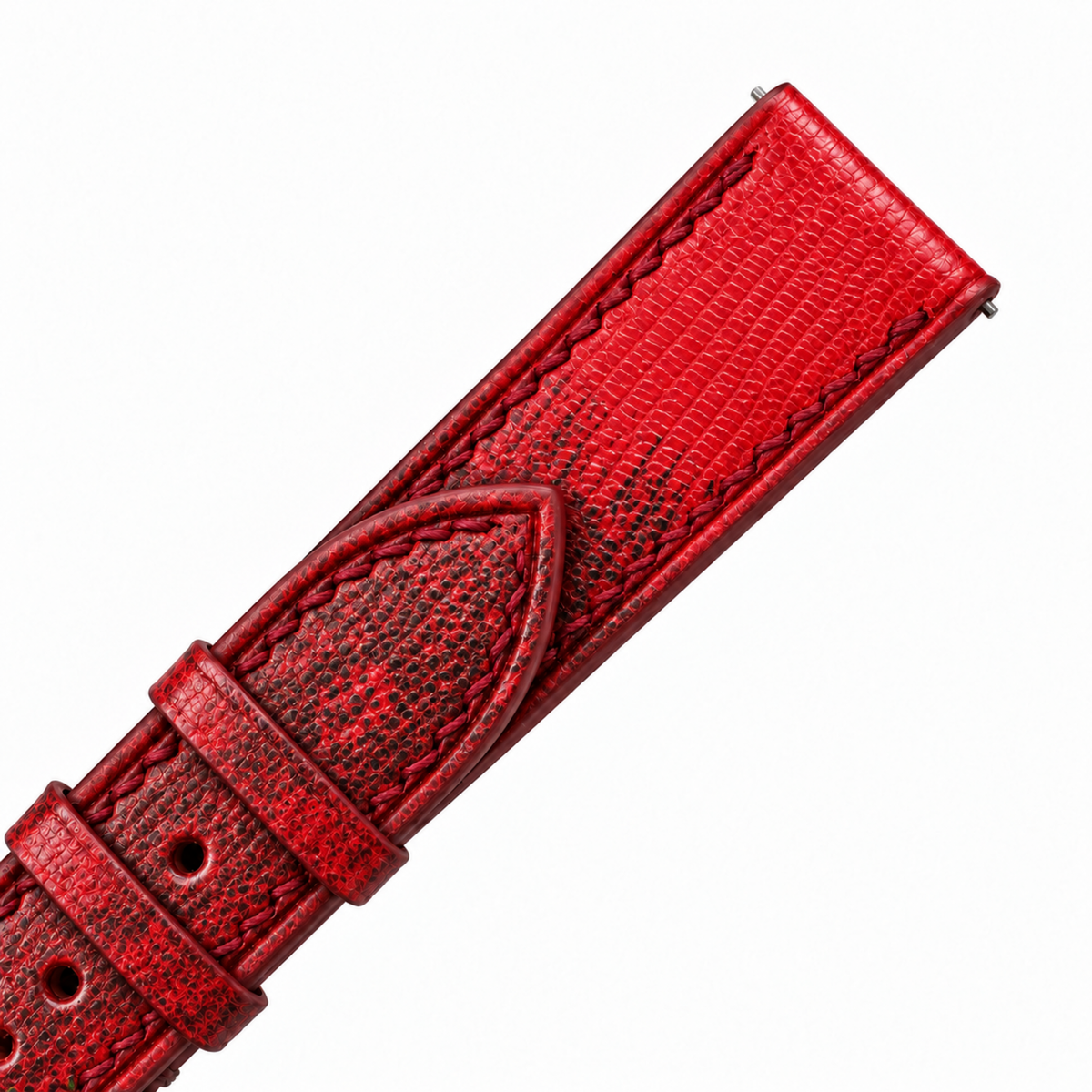 Red Lizard Leather Watch Strap