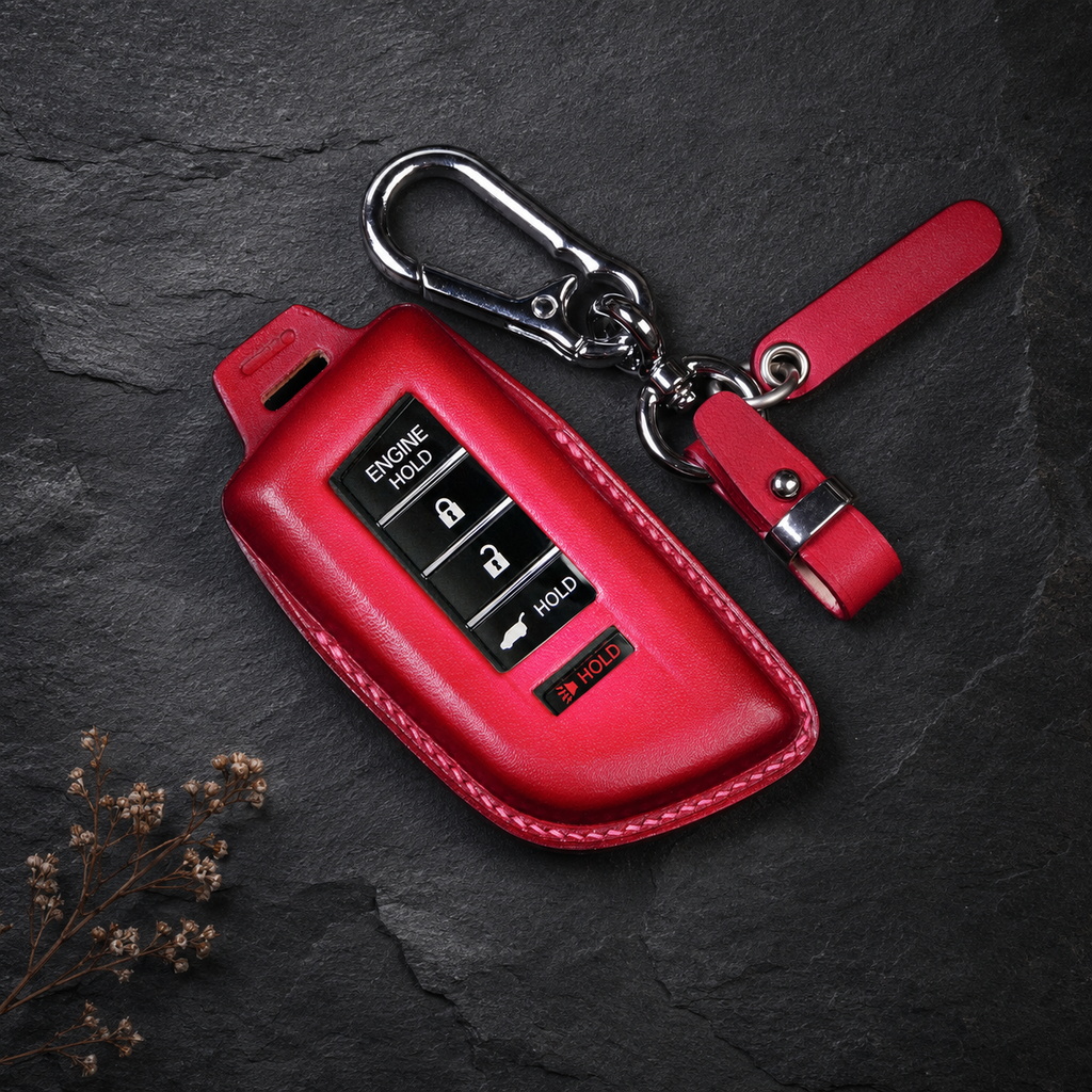 Custom Leather Key Fob Cover Compatible with Acura MDX