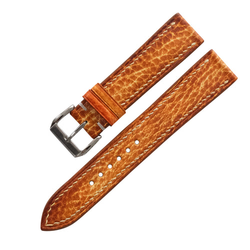 Amber Brown Patina Italian Leather Watch Strap