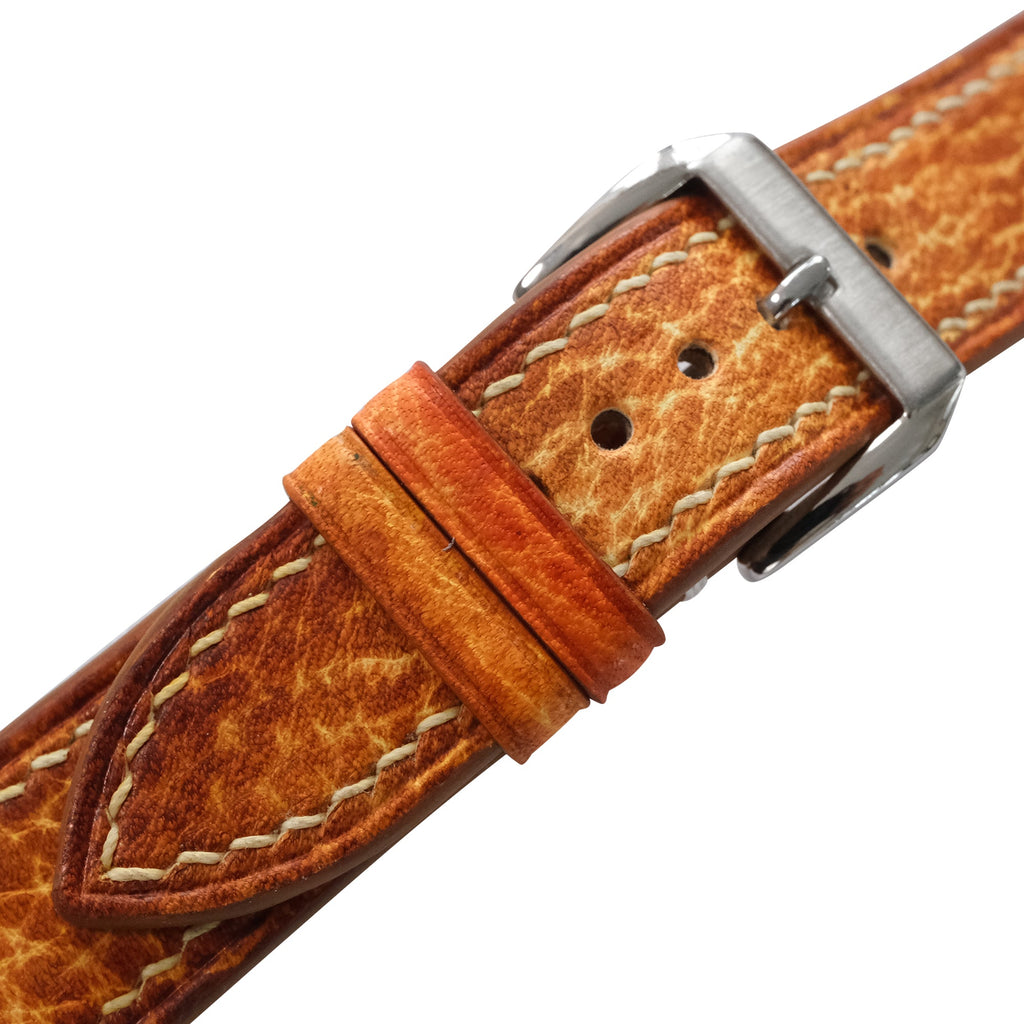 Amber Brown Patina Italian Leather Watch Strap