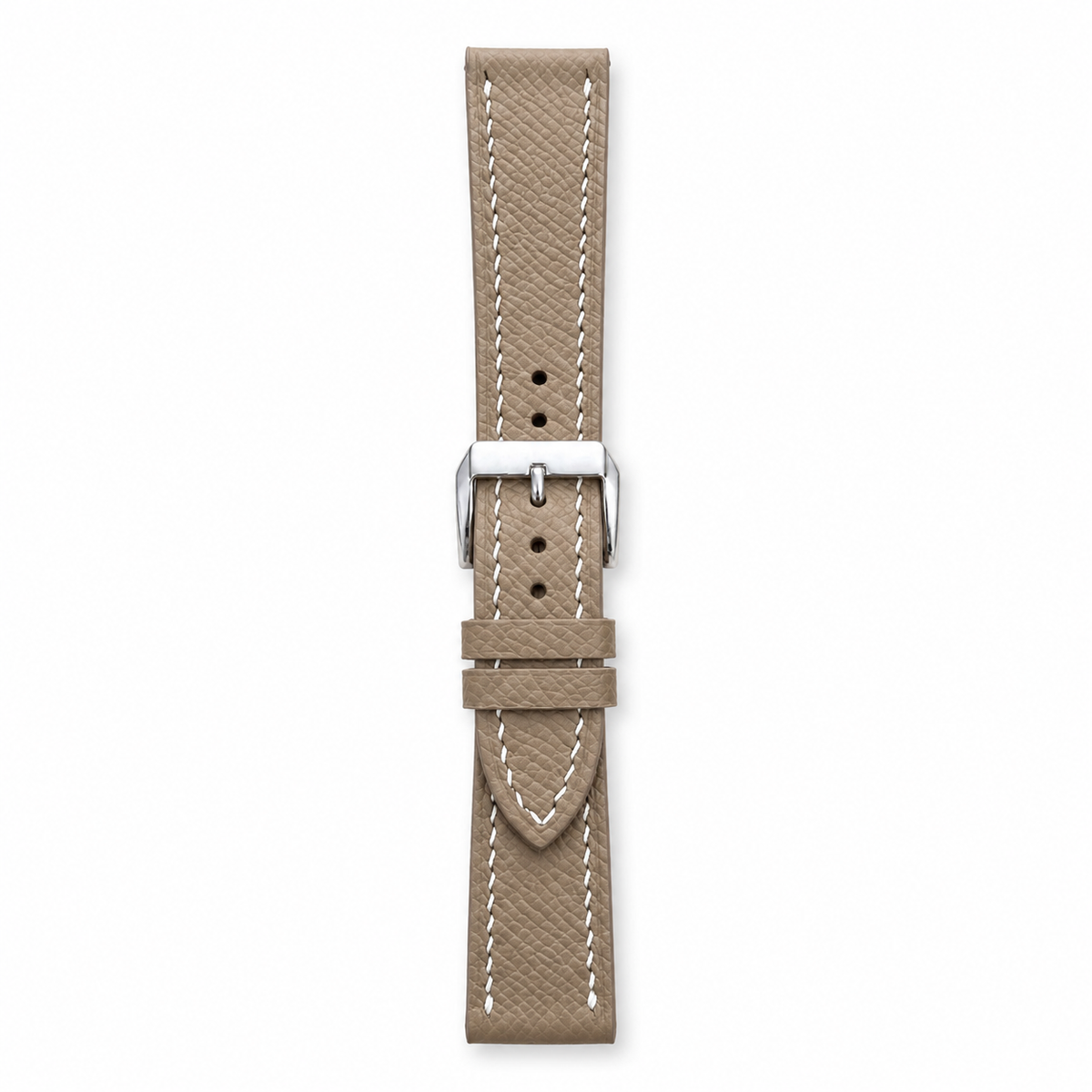 Flat Etoupe Taupe Epsom Leather Watch Strap