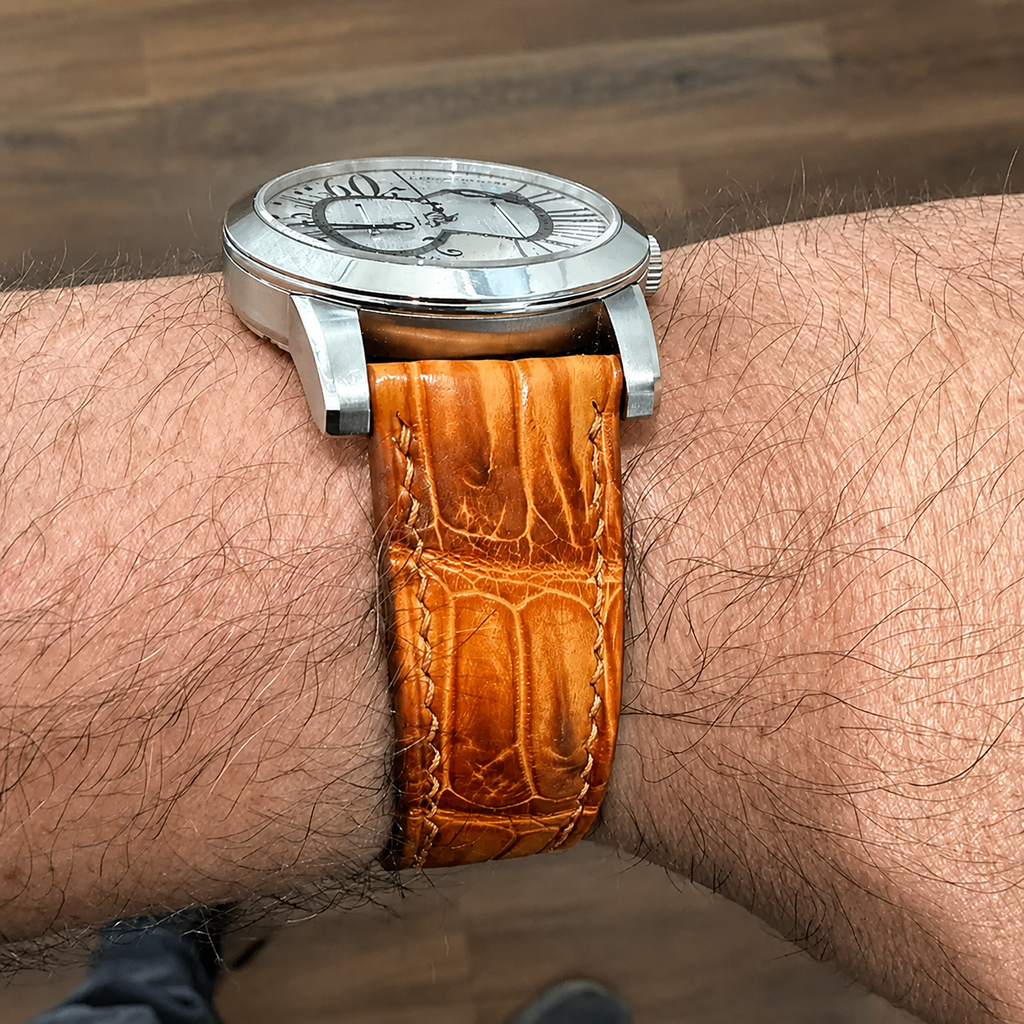 Patina Honey Amber Alligator Leather Watch Strap