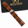 Antique Cognac Brown Patina Alligator Leather Watch Strap