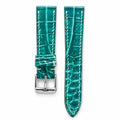 Aqua Green Hand-patina Alligator Leather Watch Strap