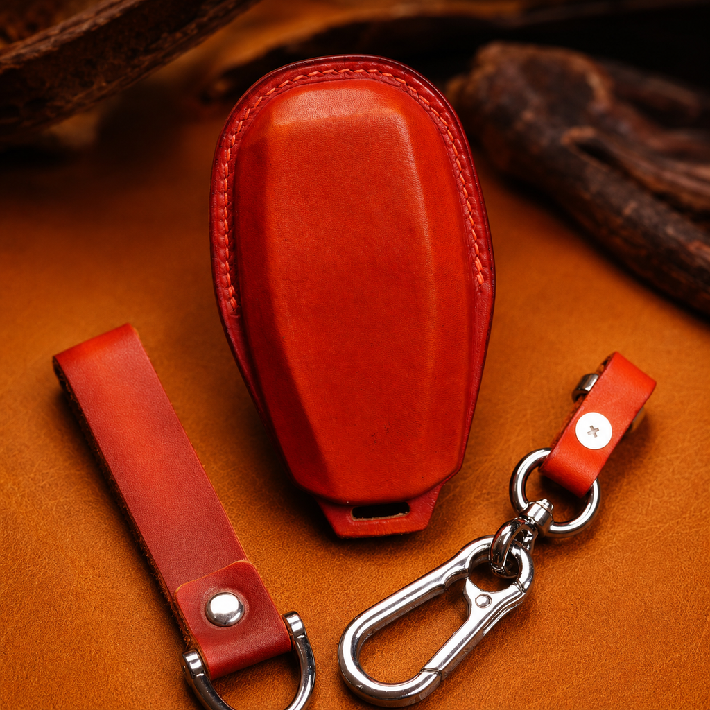 Custom Leather Key Fob Cover Compatible with Aston Martin DB9, DB11 and Vantage