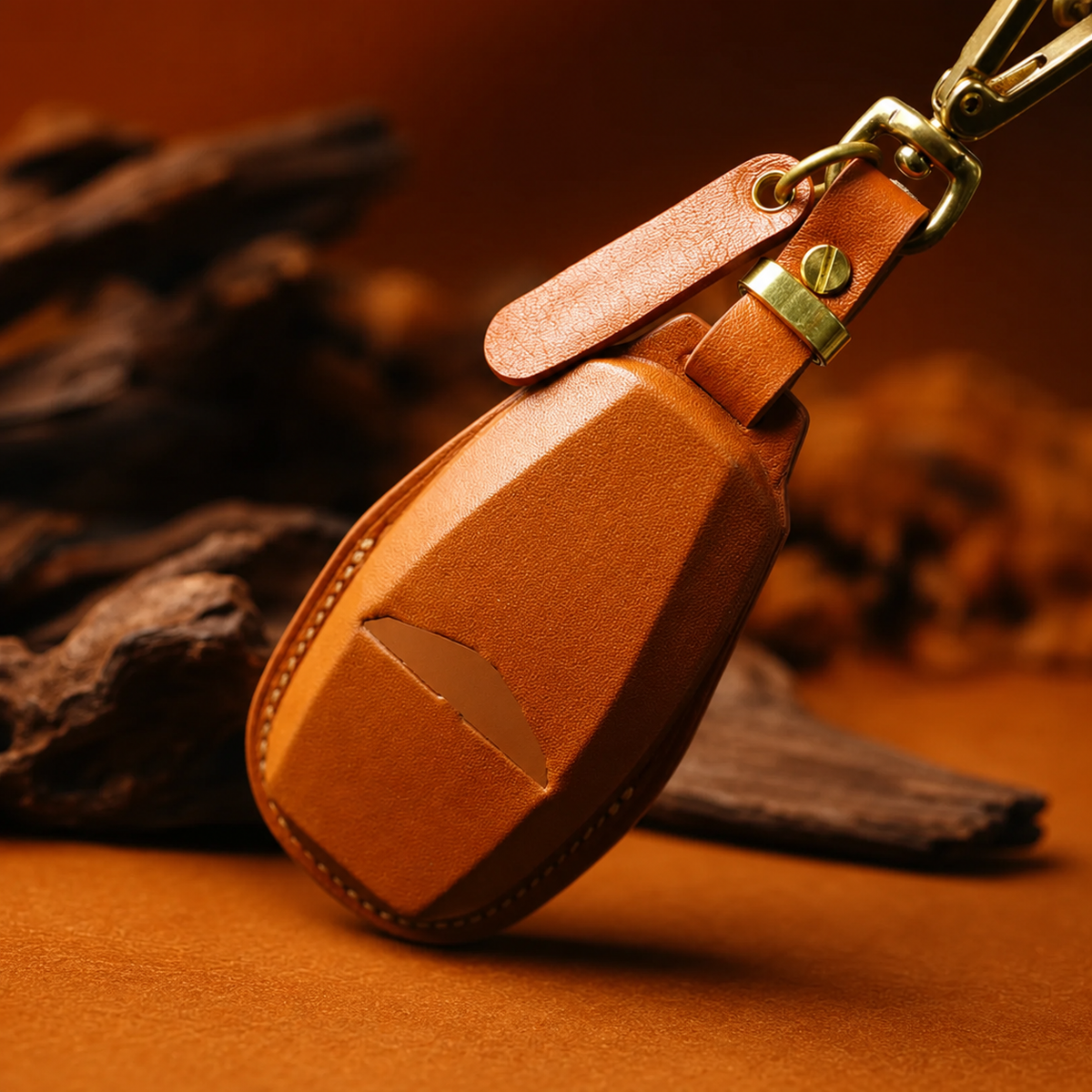 Custom Leather Key Fob Cover Compatible with Aston Martin