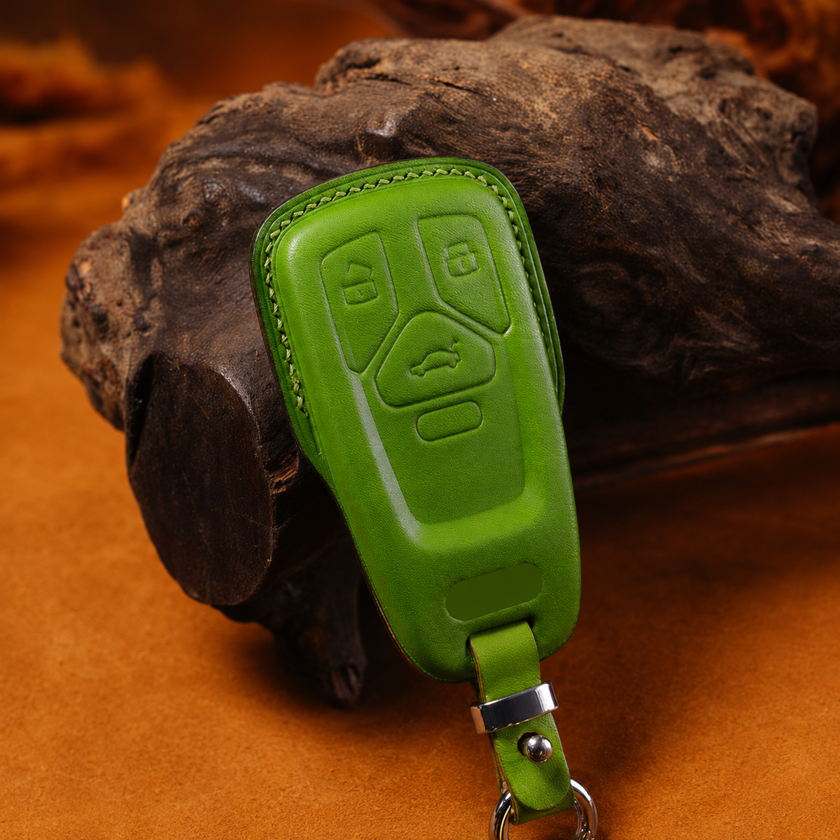 Custom Leather Key Fob Cover Compatible with Audi A4, A5, A6, A7, A8, Q5, S4, S5