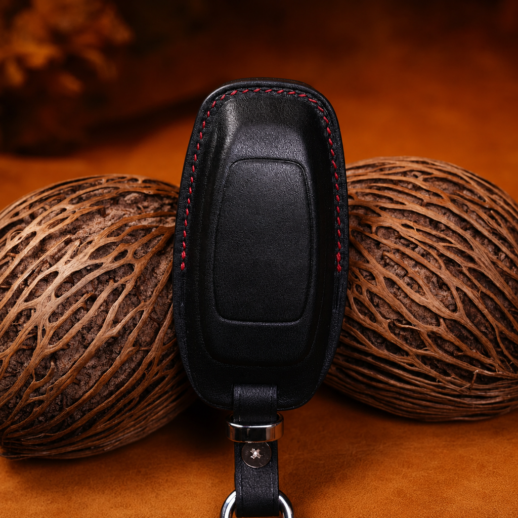 Custom Leather Key Fob Cover Compatible with Audi e-tron, e-tron GT, Q4, Q6, Q8