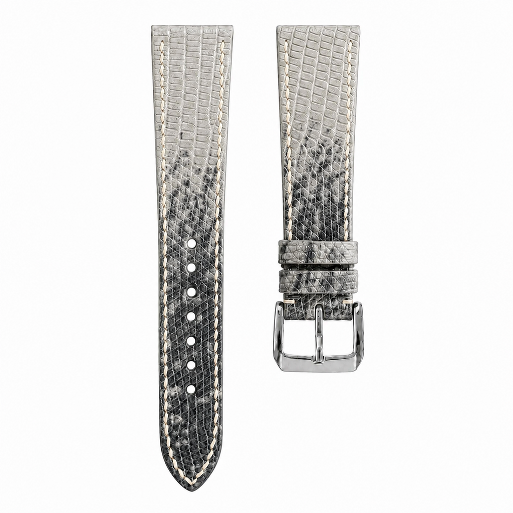 Natural Wild Gray Lizard Leather Watch Strap