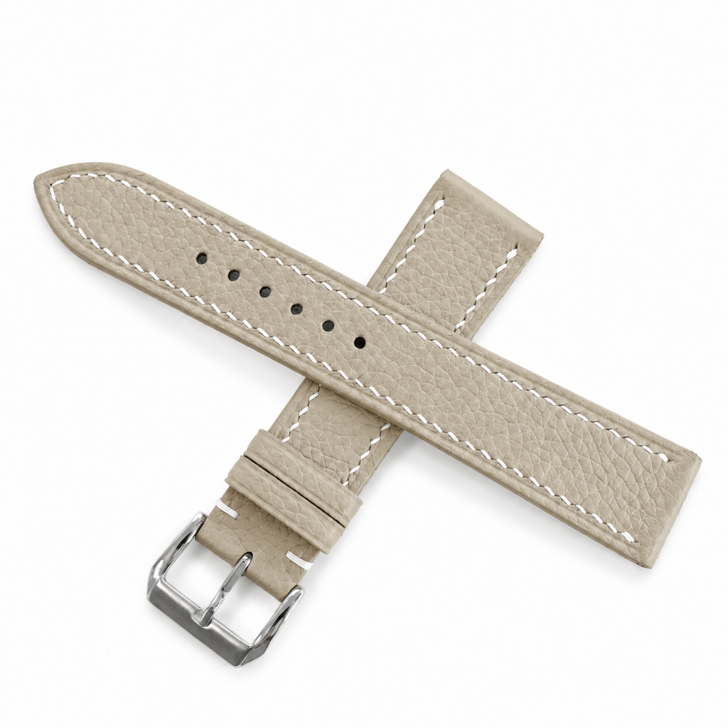 Beige Togo Leather Watch Strap