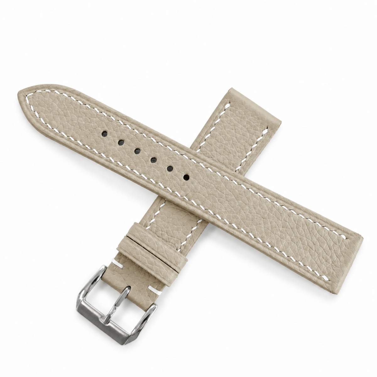 Beige Togo Leather Watch Strap