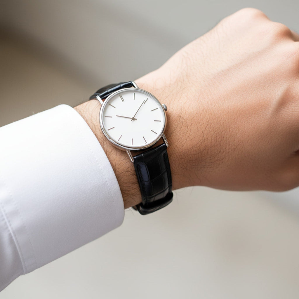 Black Hornback Alligator Leather Watch Strap