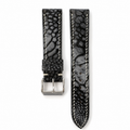 Black Nubuck Ostrich Leg Leather Watch Strap