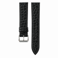 Black Small Round Scale Alligator Leather Watch Strap
