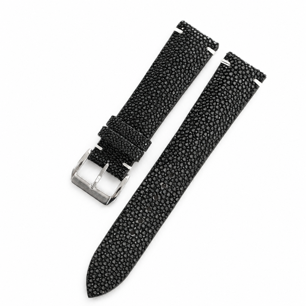 Black Stingray Leather Watch Strap