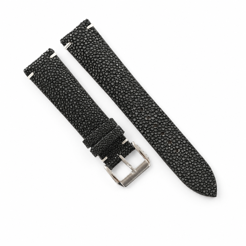 Black Stingray Leather Watch Strap