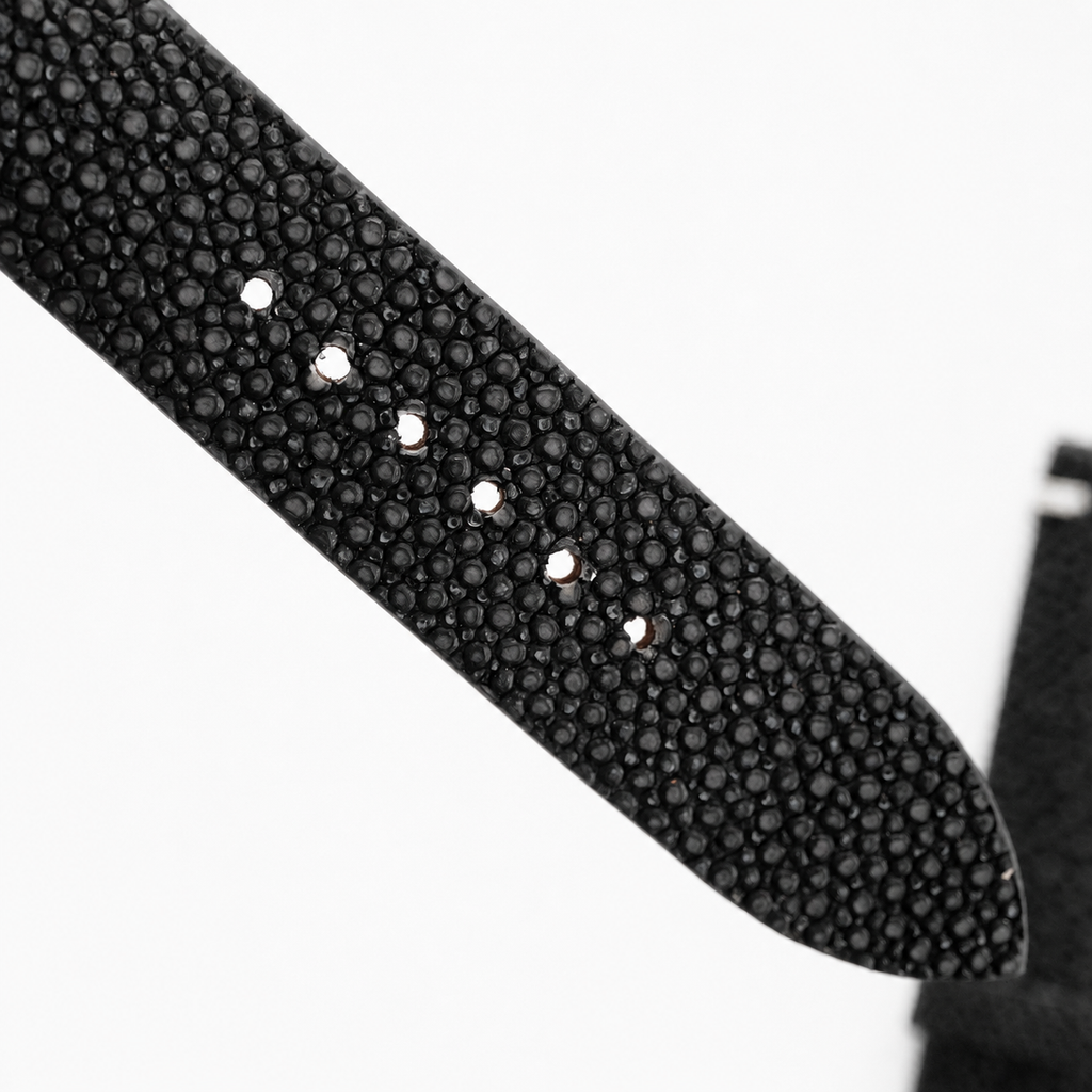 Black Stingray Leather Watch Strap