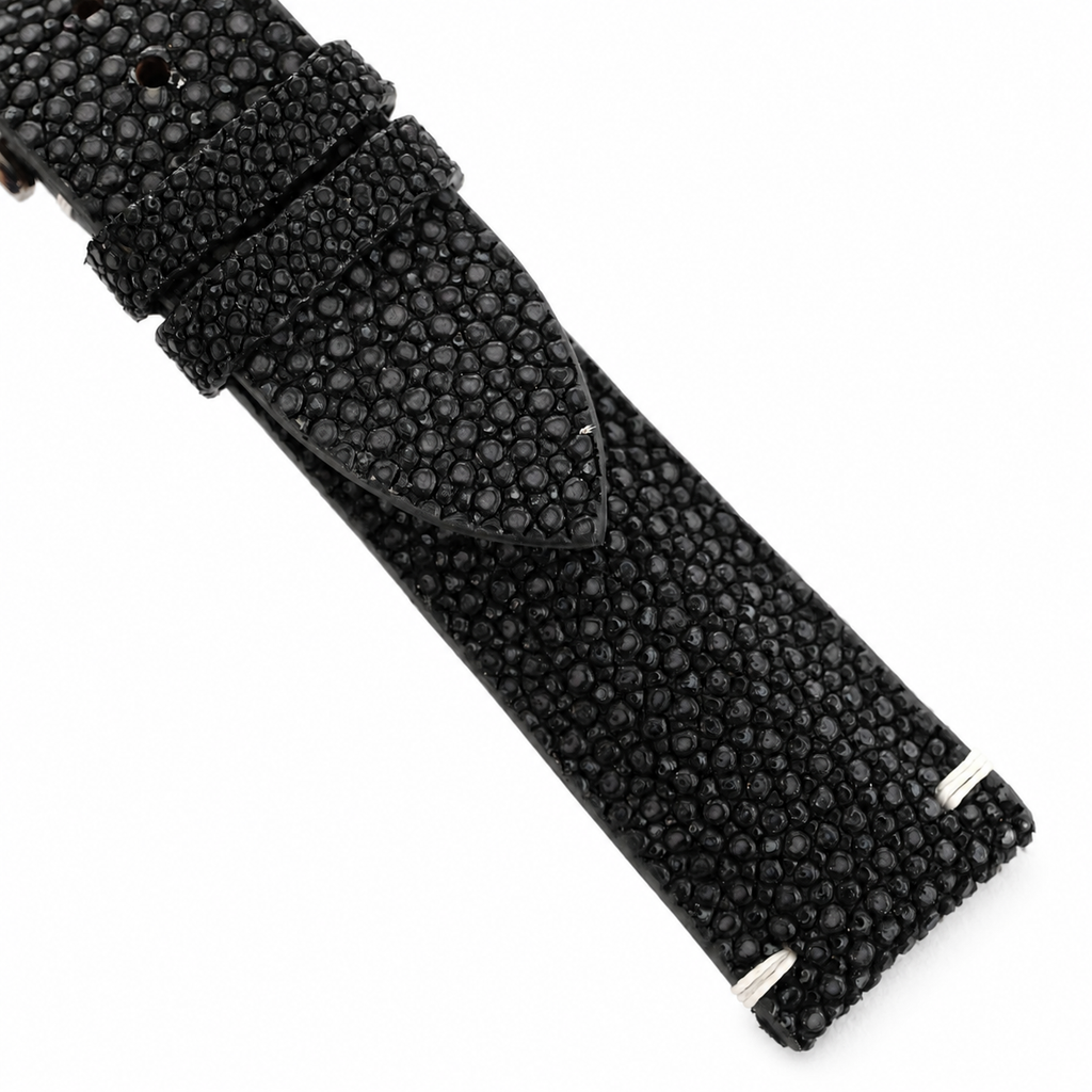 Black Stingray Leather Watch Strap