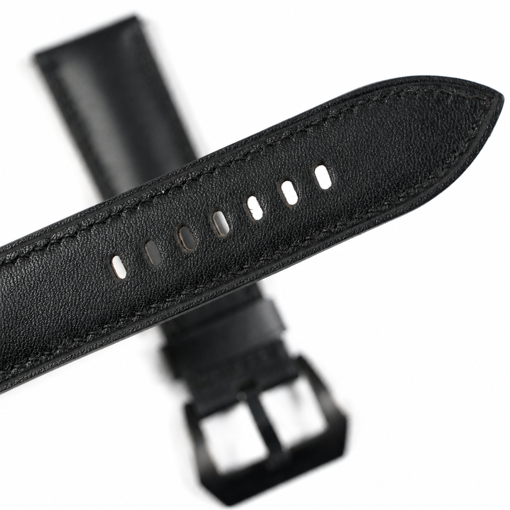 Black Swift Leather Watch Strap