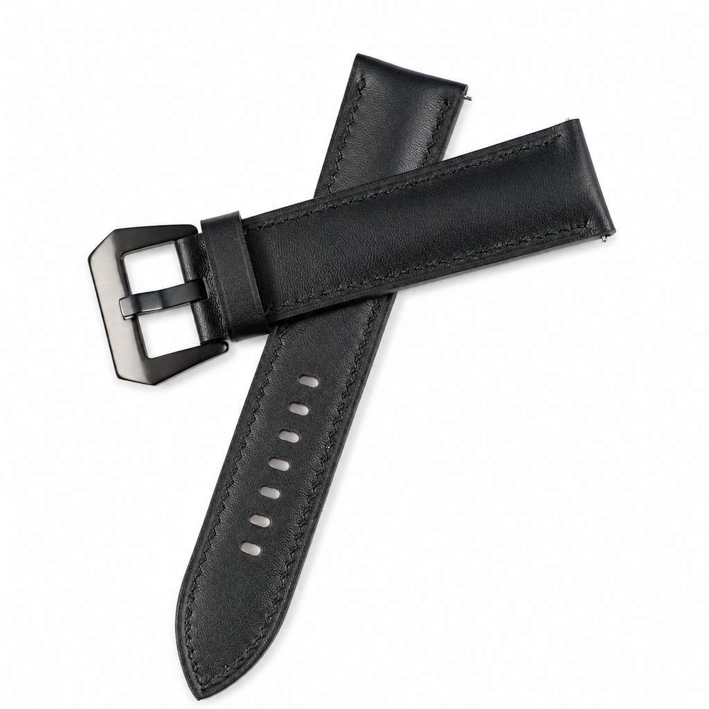 Black Swift Leather Watch Strap