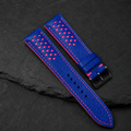 Blue and Pink Racing Small Holes Rally Epsom Leather Watch Strap