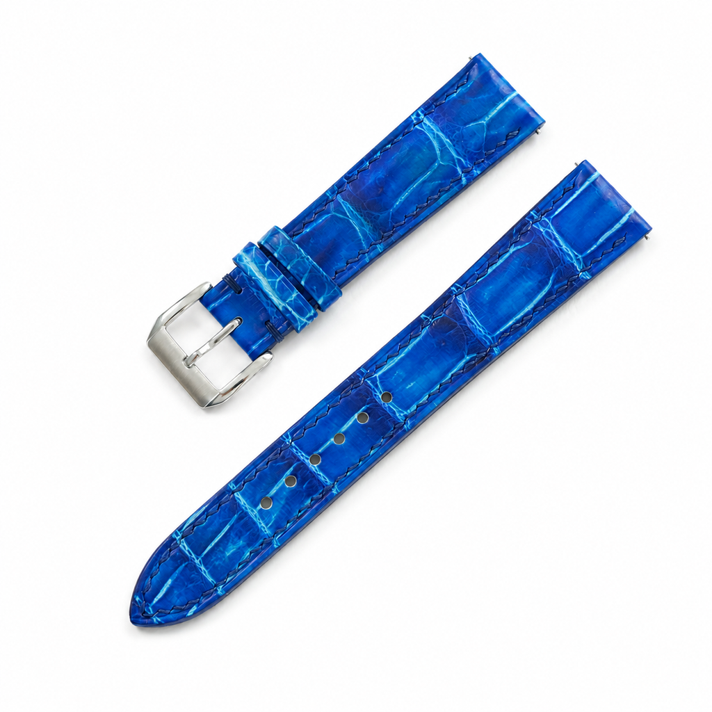 Blue Patina Alligator Leather Watch Strap