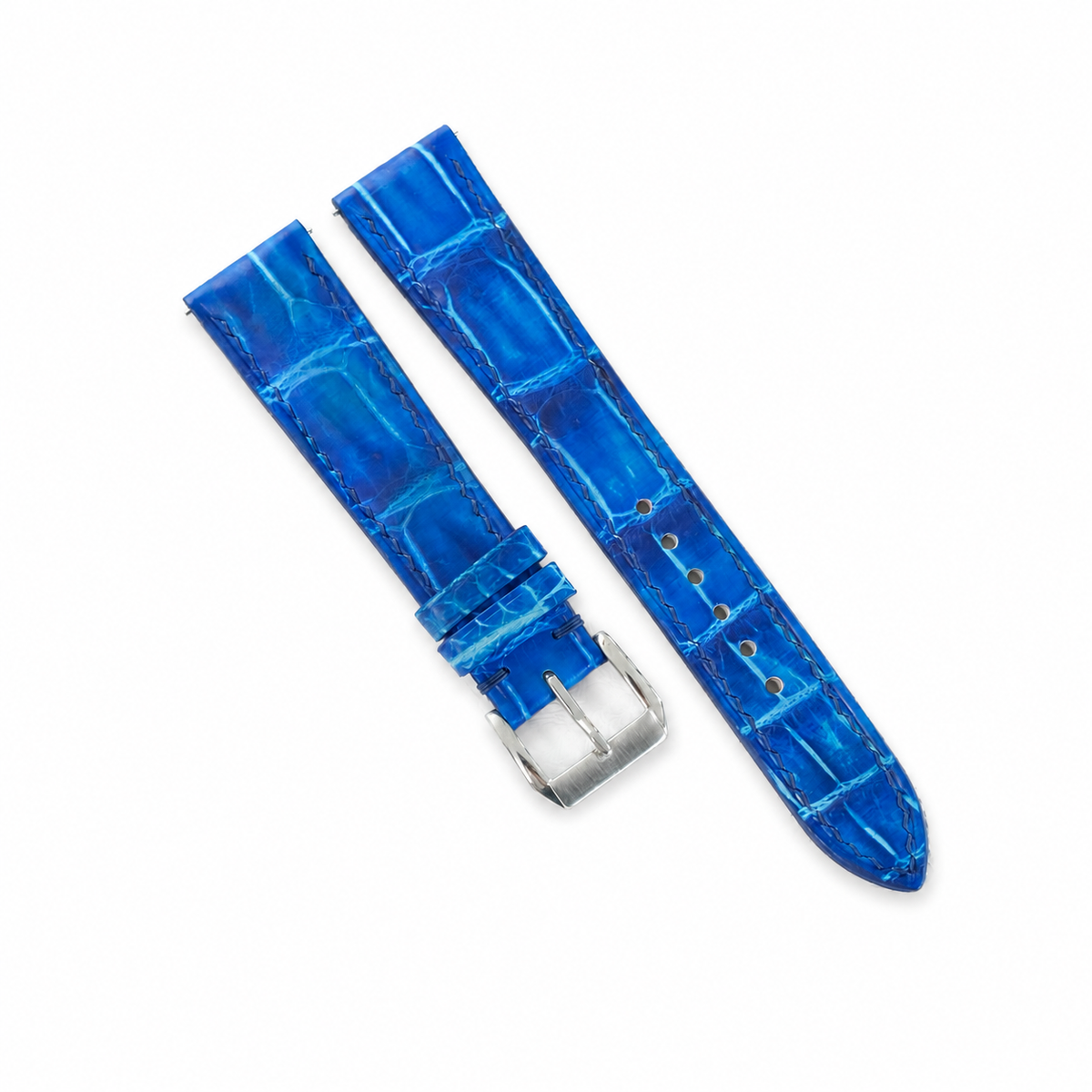 Blue Patina Alligator Leather Watch Strap