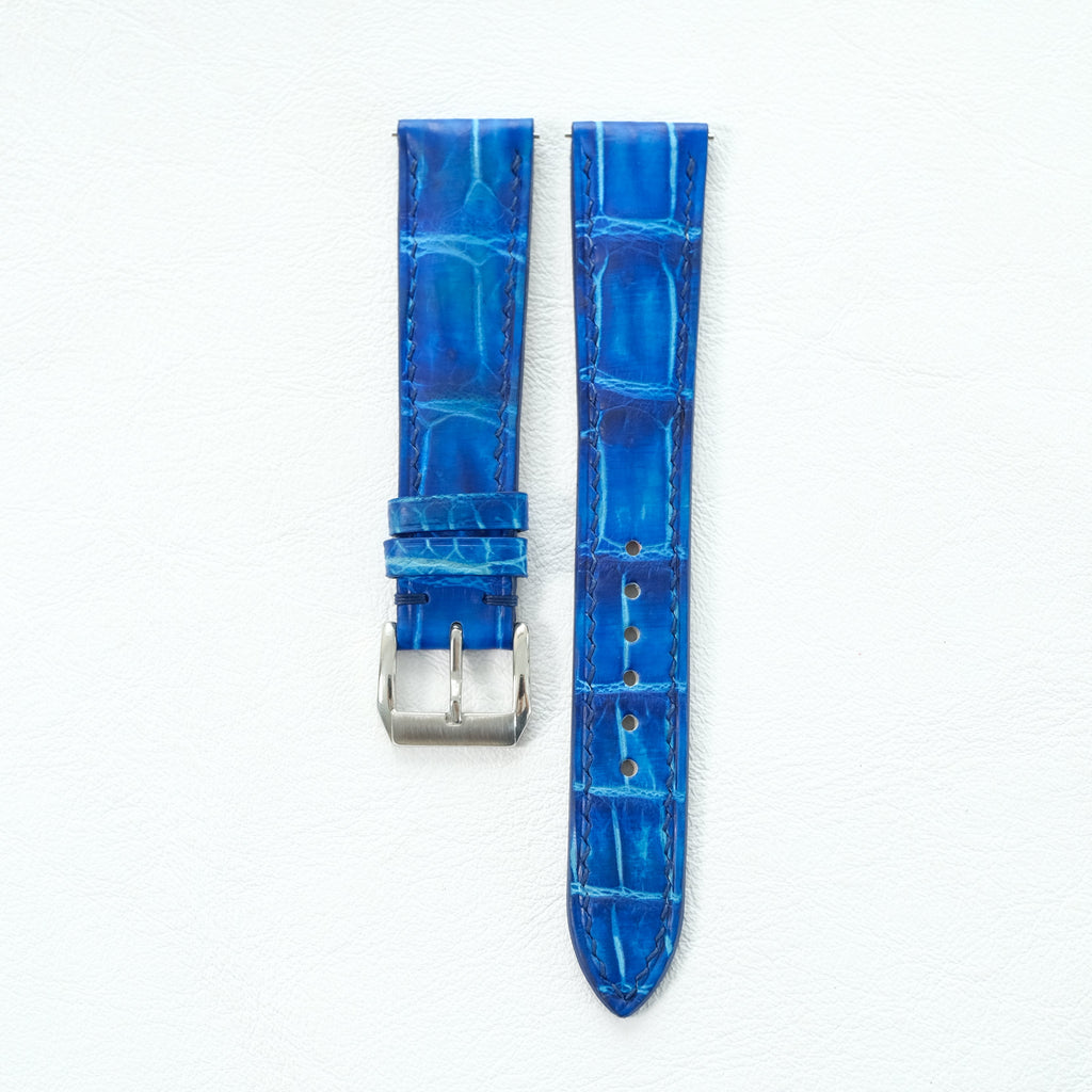 Blue Patina Alligator Leather Watch Strap