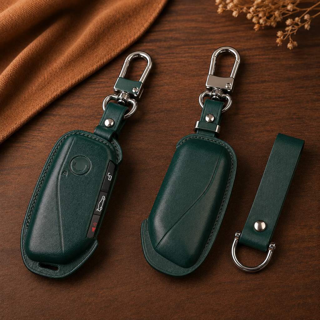 Custom Leather Key Fob Cover Compatible with BMW 1 2 3 4 5 Series