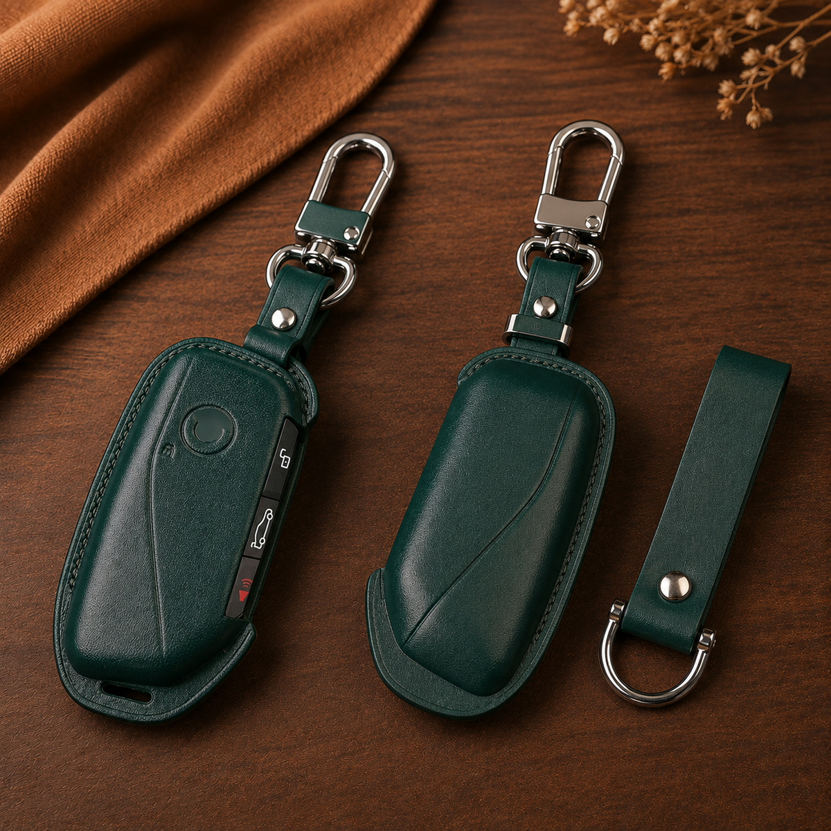Custom Leather Key Fob Cover Compatible with BMW 1 2 3 4 5 Series