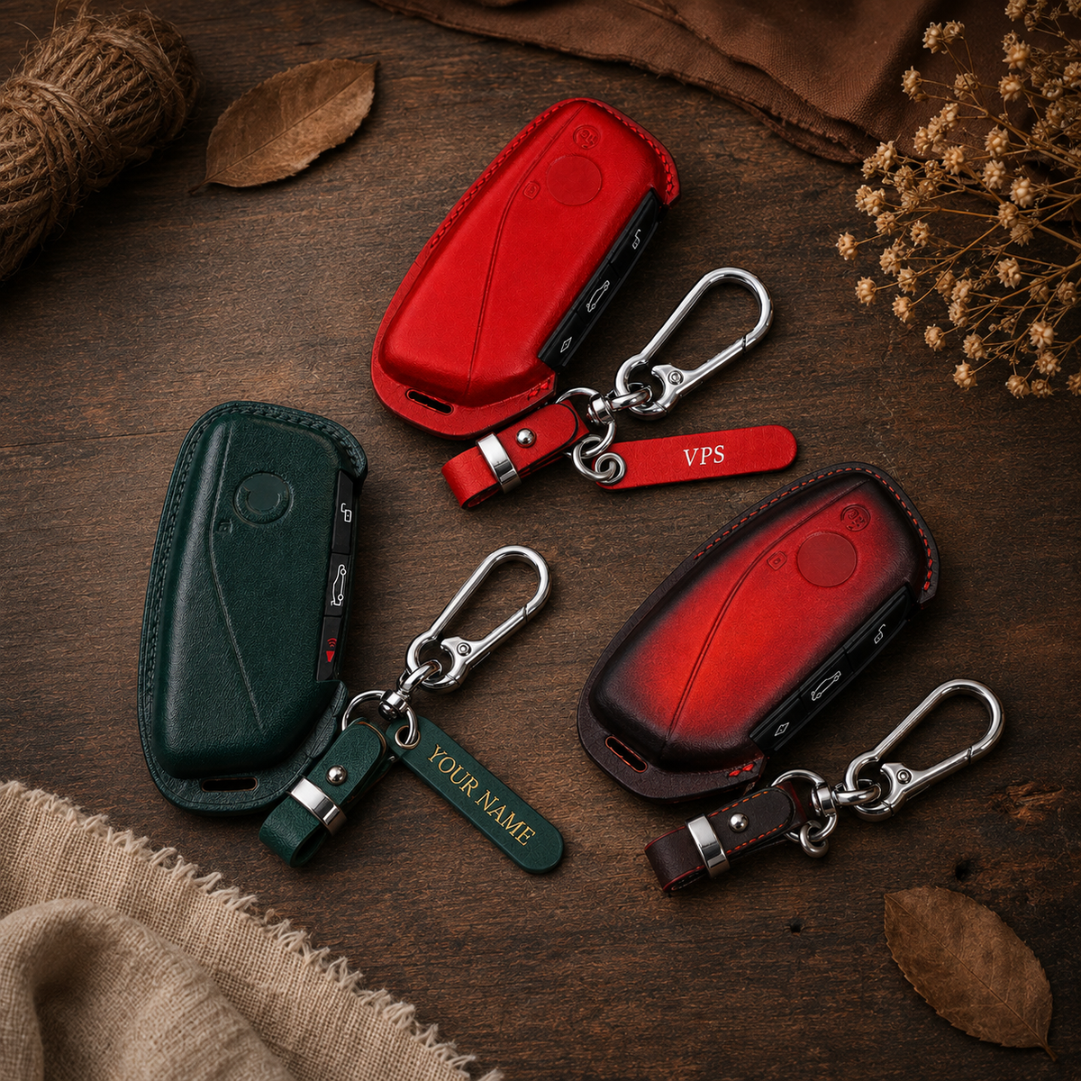 Custom Leather Key Fob Cover Compatible with BMW X Series