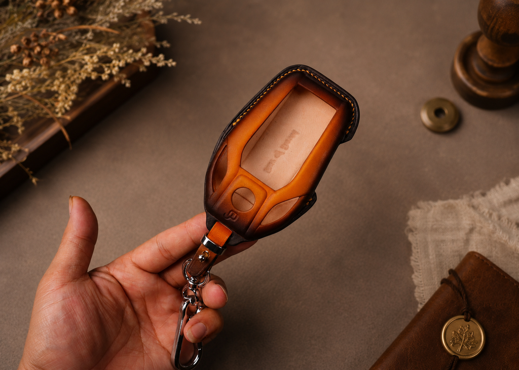 Custom Leather Key Fob Cover Compatible with BMW X Series, i Series and G Series
