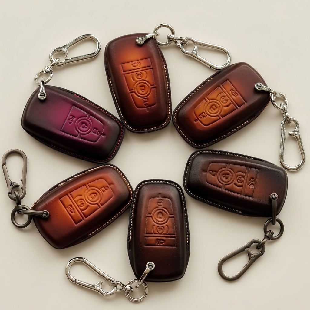 Personalized Leather Key Fob Cover Compatible with Ford Bronco